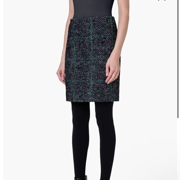 AKRIS PUNTO | NEW Windowpane Check Herringbone Pencil Skirt Women’s Size 10 - Picture 15 of 15